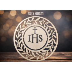 Tabliczka z IHS 2 40cm, sklejka 3mm